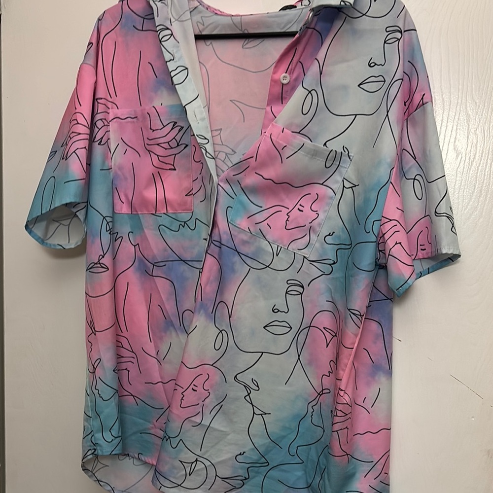 Colorful Abstract Print Shirt